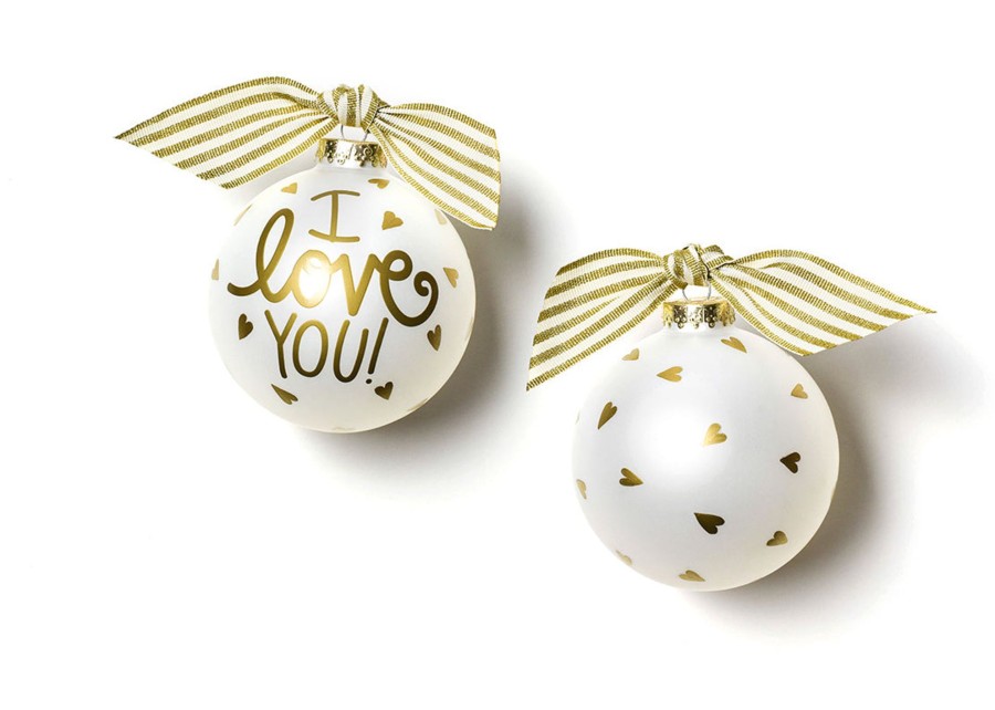 Wedding & Anniversary Ornaments | Coton Colors by Laura Johnson I Love You Glass Ornament