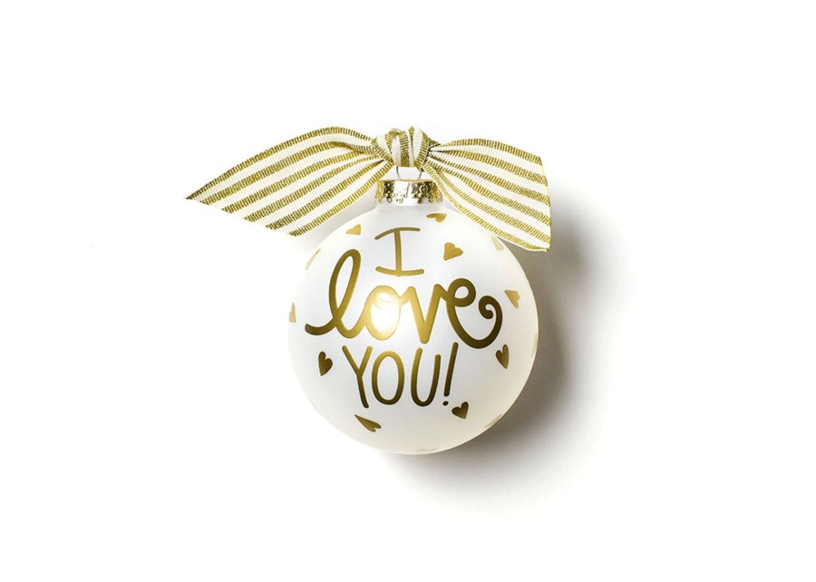 Wedding & Anniversary Ornaments | Coton Colors by Laura Johnson I Love You Glass Ornament