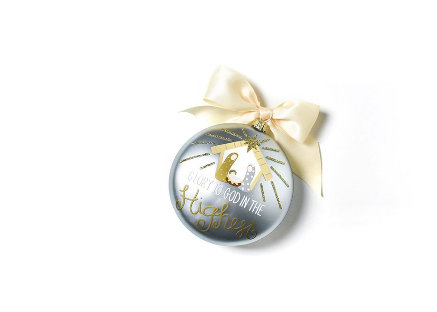 Religious Ornaments | Coton Colors by Laura Johnson The Birth Of Christ Glass Ornament - Luke 2:14