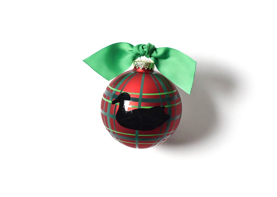 Holiday Ornaments | Coton Colors by Laura Johnson Merry Christmas Duck Decoy Glass Ornament