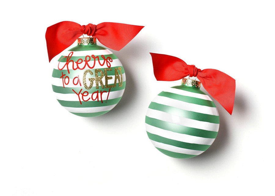 Commemorative Ornaments | Coton Colors by Laura Johnson Cheers To A Great Year Glass Ornament