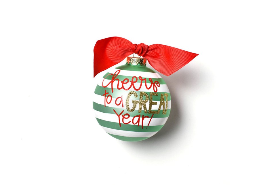 Commemorative Ornaments | Coton Colors by Laura Johnson Cheers To A Great Year Glass Ornament