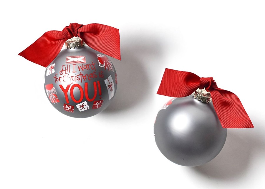 Holiday Ornaments | Coton Colors by Laura Johnson All I Want For Christmas Is You Glass Ornament