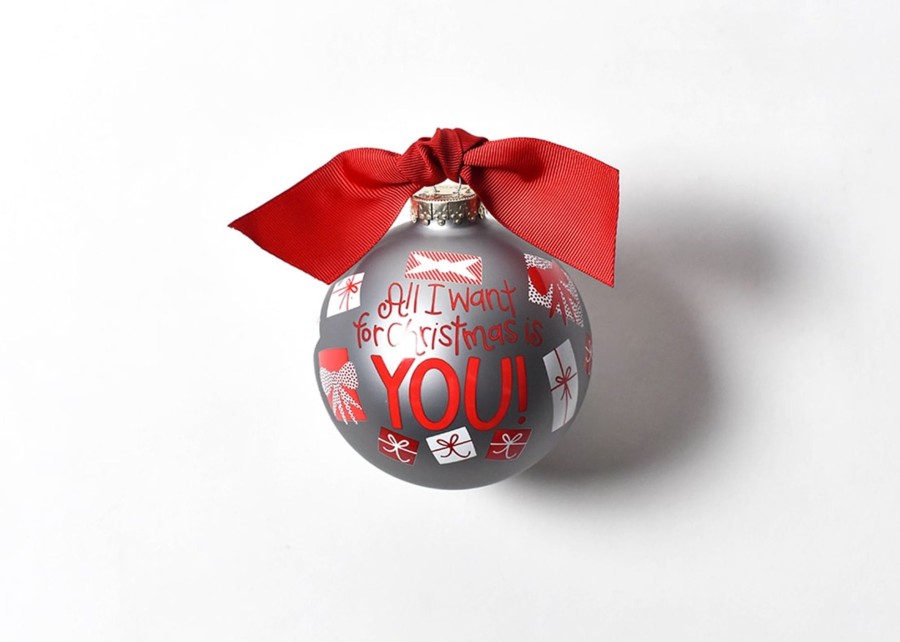 Holiday Ornaments | Coton Colors by Laura Johnson All I Want For Christmas Is You Glass Ornament