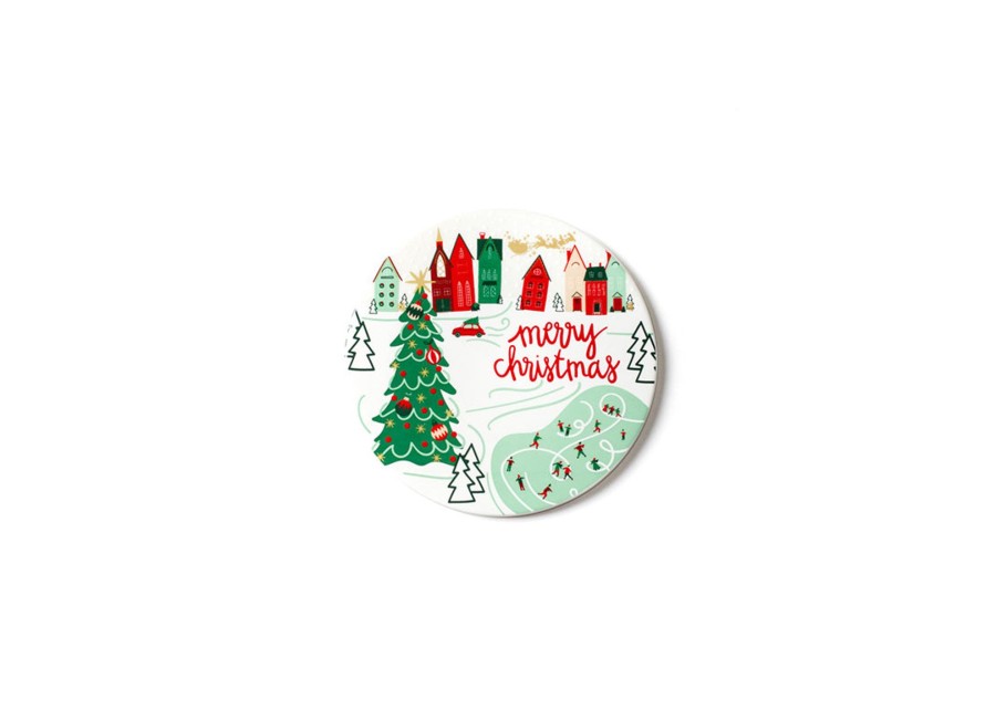 Cookware & Bakeware | Coton Colors by Laura Johnson Christmas In The Village Town Round Trivet