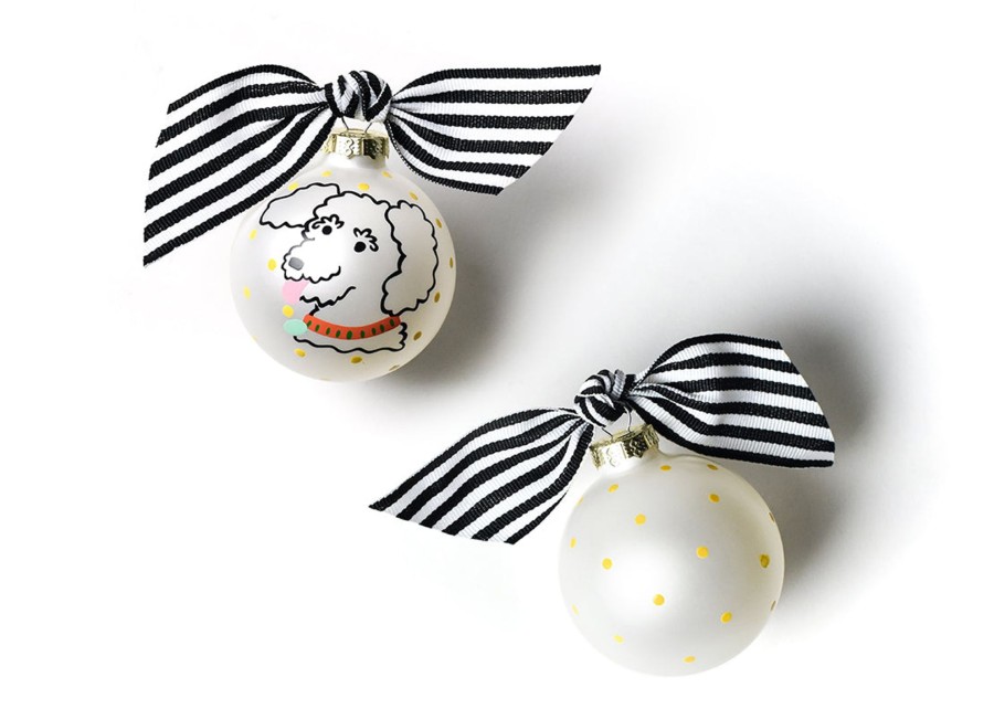 Commemorative Ornaments | Coton Colors by Laura Johnson Pet Portrait Glass Ornament - Curly