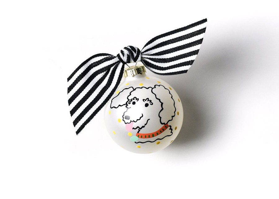 Commemorative Ornaments | Coton Colors by Laura Johnson Pet Portrait Glass Ornament - Curly