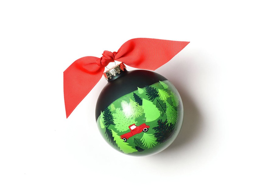 Holiday Ornaments | Coton Colors by Laura Johnson Truck On A Tree Farm Glass Ornament