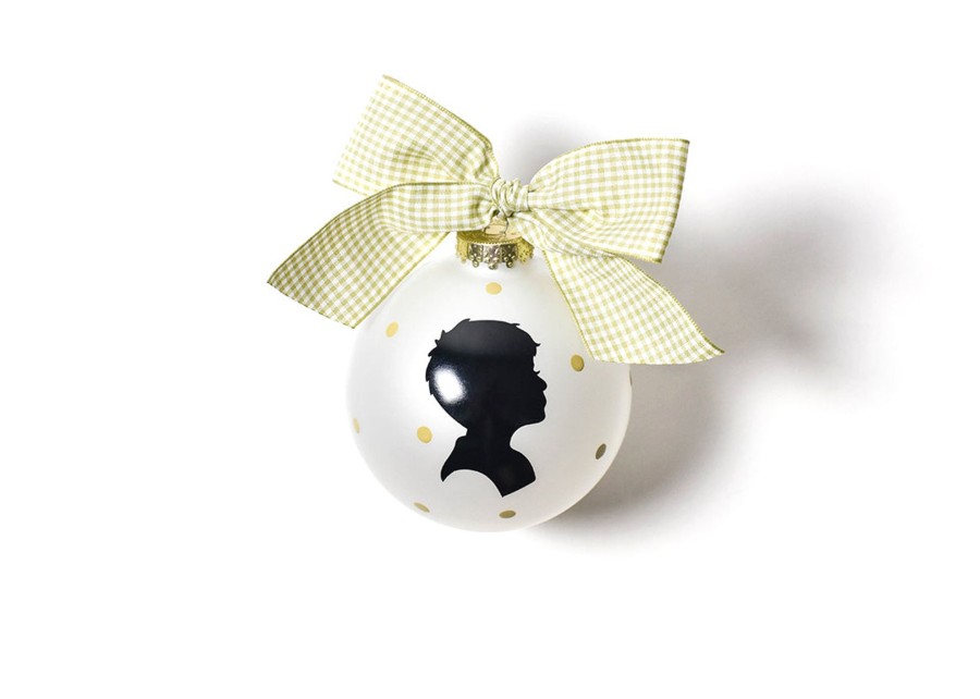 Commemorative Ornaments | Coton Colors by Laura Johnson Boy Silhouette Glass Ornament