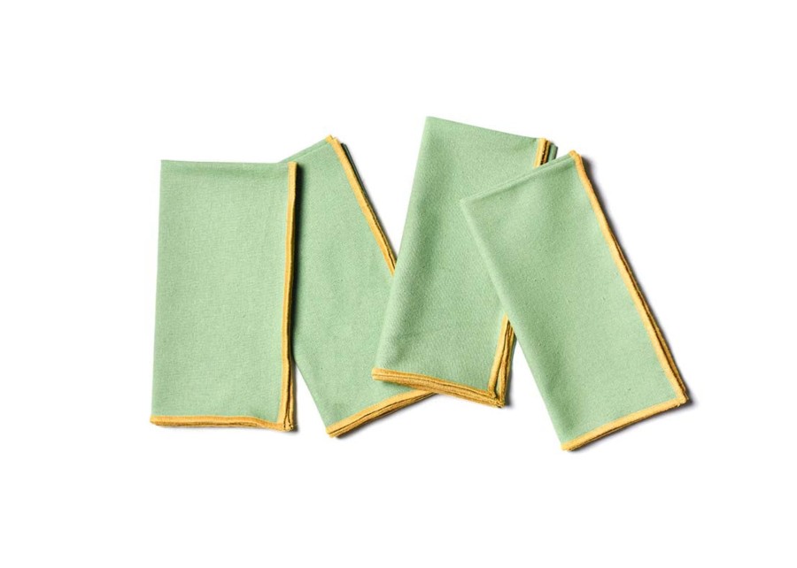 Shop All Serveware & Entertaining | Coton Colors by Laura Johnson Color Block Sage And Brass Napkin, Set Of 4