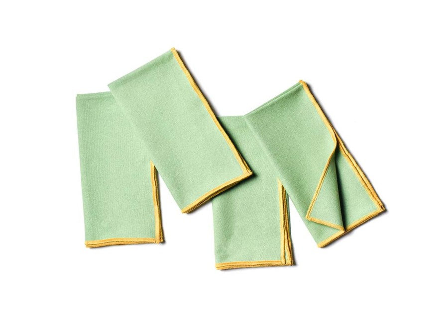 Shop All Serveware & Entertaining | Coton Colors by Laura Johnson Color Block Sage And Brass Napkin, Set Of 4