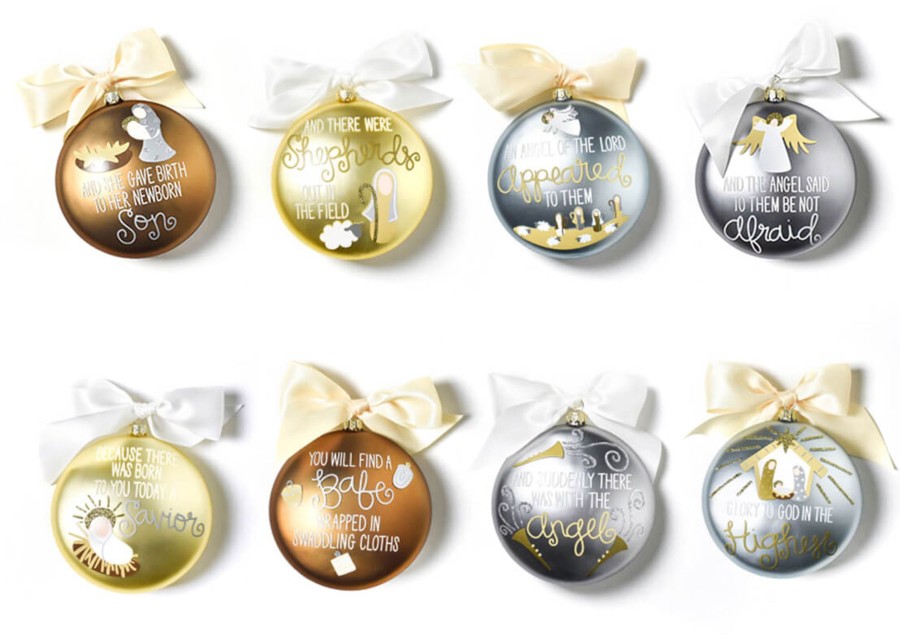 Commemorative Ornaments | Coton Colors by Laura Johnson The Birth Of Christ Glass Ornament Series, Set Of 8