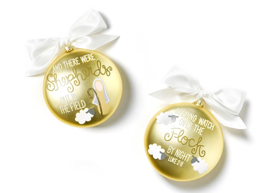 Religious Ornaments | Coton Colors by Laura Johnson The Birth Of Christ Glass Ornament - Luke 2:8