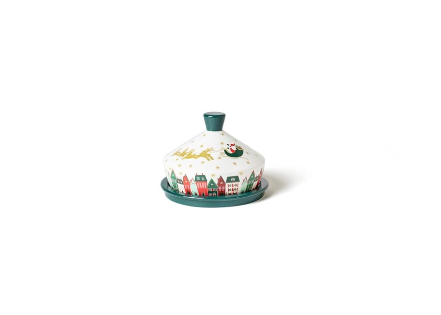 Shop All Serveware & Entertaining | Coton Colors by Laura Johnson Christmas In The Village Round Butter Dish