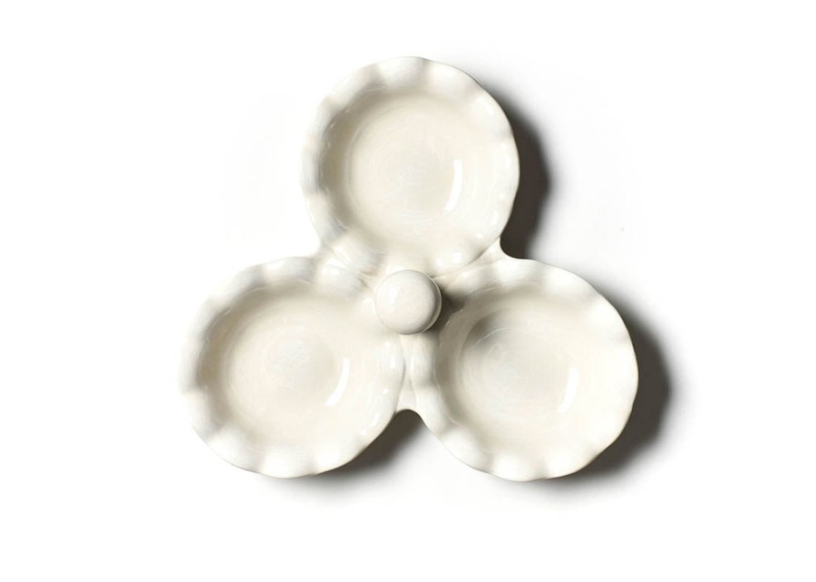 Shop All Serveware & Entertaining | Coton Colors by Laura Johnson Signature White Ruffle Three Bowl Server