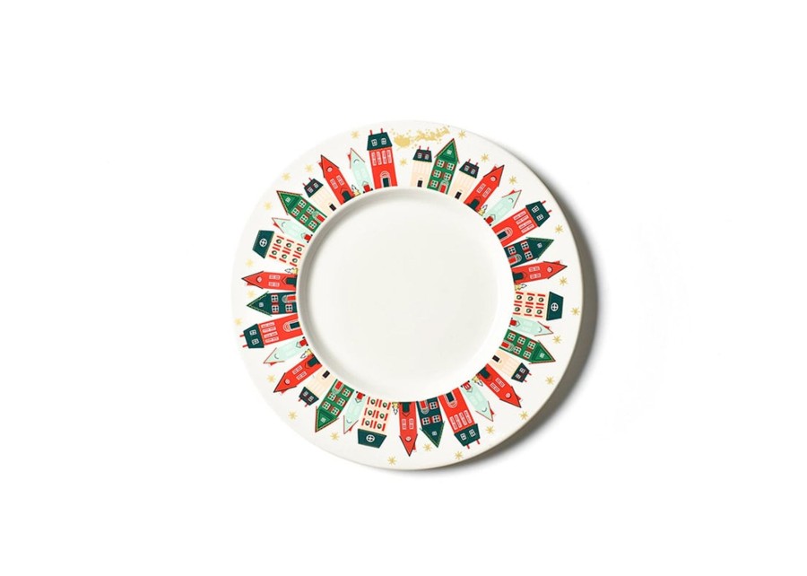 Shop All Dinnerware | Coton Colors by Laura Johnson Flying Santa Rimmed Dinner Plate