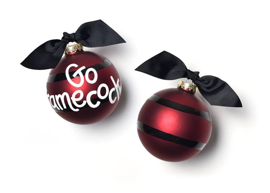 Collegiate Ornaments | Coton Colors by Laura Johnson University Of South Carolina Stripe Glass Ornament