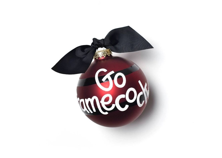 Collegiate Ornaments | Coton Colors by Laura Johnson University Of South Carolina Stripe Glass Ornament