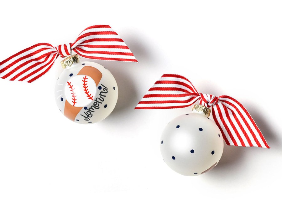 Commemorative Ornaments | Coton Colors by Laura Johnson Baseball And Bat Glass Ornament