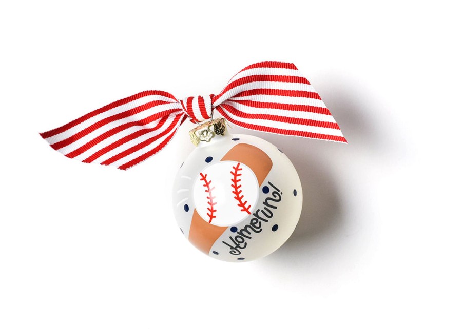 Commemorative Ornaments | Coton Colors by Laura Johnson Baseball And Bat Glass Ornament