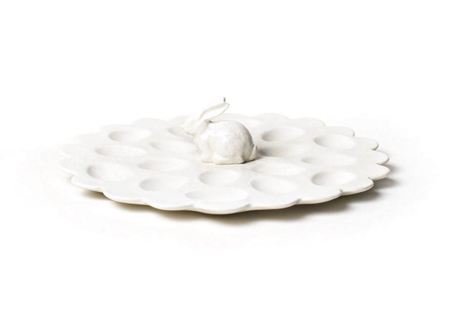 Serving Platters | Coton Colors by Laura Johnson White Shaped Rabbit Egg Tray