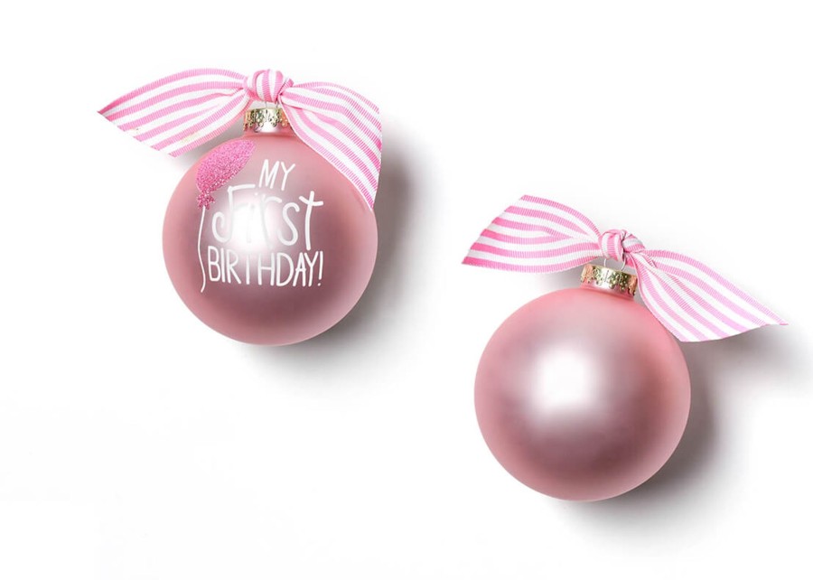 Babies & Children Ornaments | Coton Colors by Laura Johnson My First Birthday Girl Glass Ornament