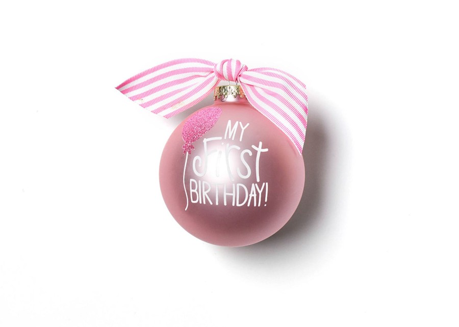 Babies & Children Ornaments | Coton Colors by Laura Johnson My First Birthday Girl Glass Ornament