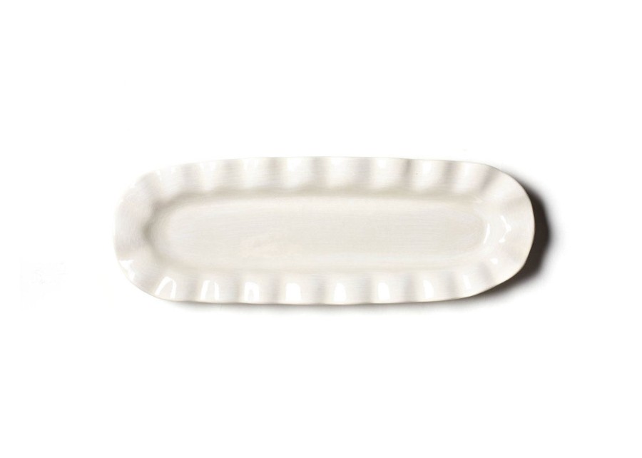 Shop All Serveware & Entertaining | Coton Colors by Laura Johnson Signature White Ruffle Skinny Tray