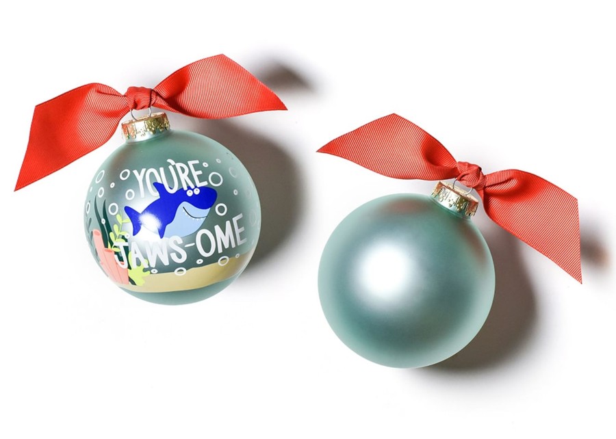 Babies & Children Ornaments | Coton Colors by Laura Johnson Shark Glass Ornament