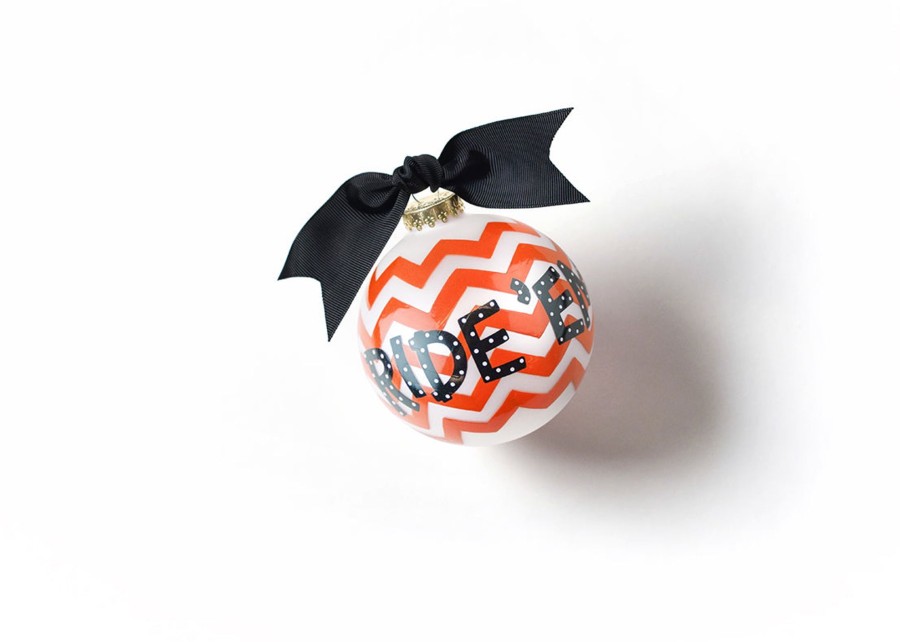 Collegiate Ornaments | Coton Colors by Laura Johnson Oklahoma State Chevron Glass Ornament