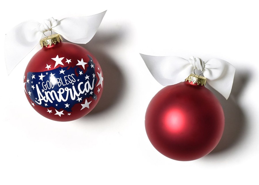 Commemorative Ornaments | Coton Colors by Laura Johnson God Bless America Glass Ornament