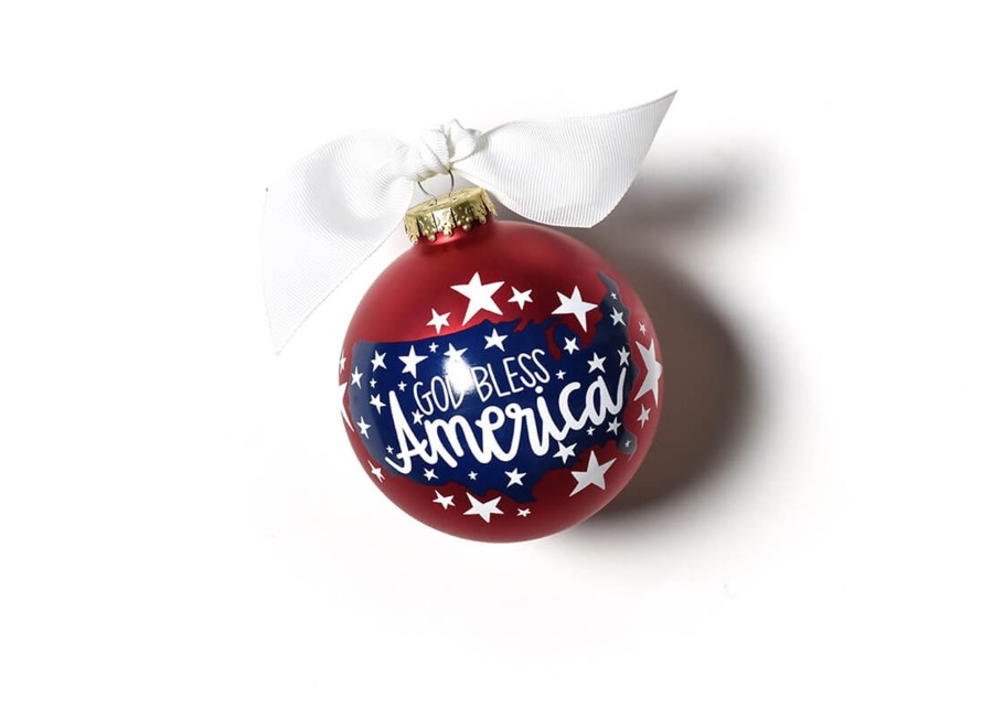 Commemorative Ornaments | Coton Colors by Laura Johnson God Bless America Glass Ornament