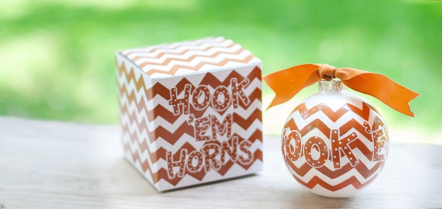 Collegiate Ornaments | Coton Colors by Laura Johnson Texas Chevron Glass Ornament