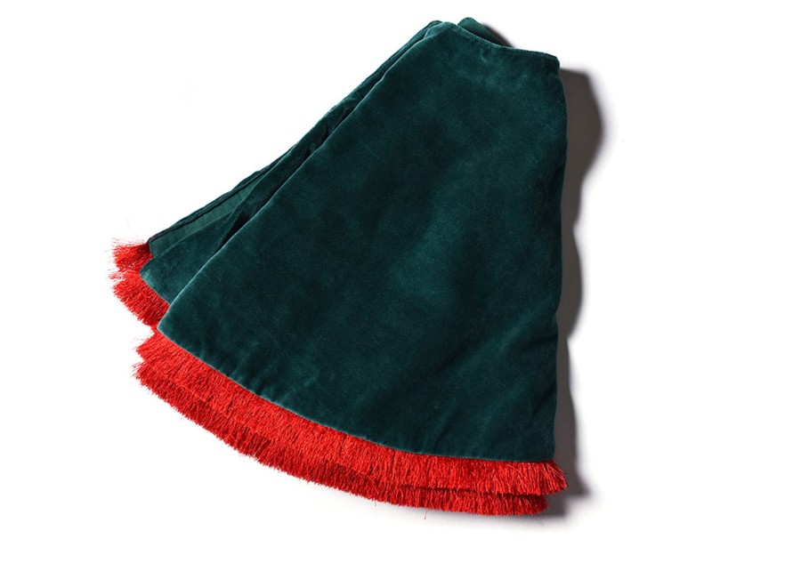 Seasonal Decor | Coton Colors by Laura Johnson Pine Velvet Tree Skirt With Trim