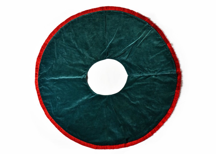 Seasonal Decor | Coton Colors by Laura Johnson Pine Velvet Tree Skirt With Trim