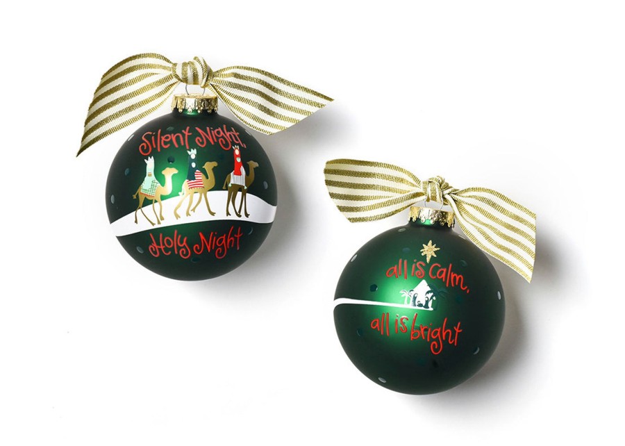 Religious Ornaments | Coton Colors by Laura Johnson Silent Night Glass Ornament