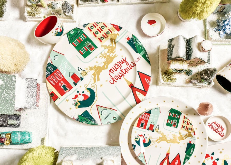 Shop All Serveware & Entertaining | Coton Colors by Laura Johnson Christmas In The Village Platter