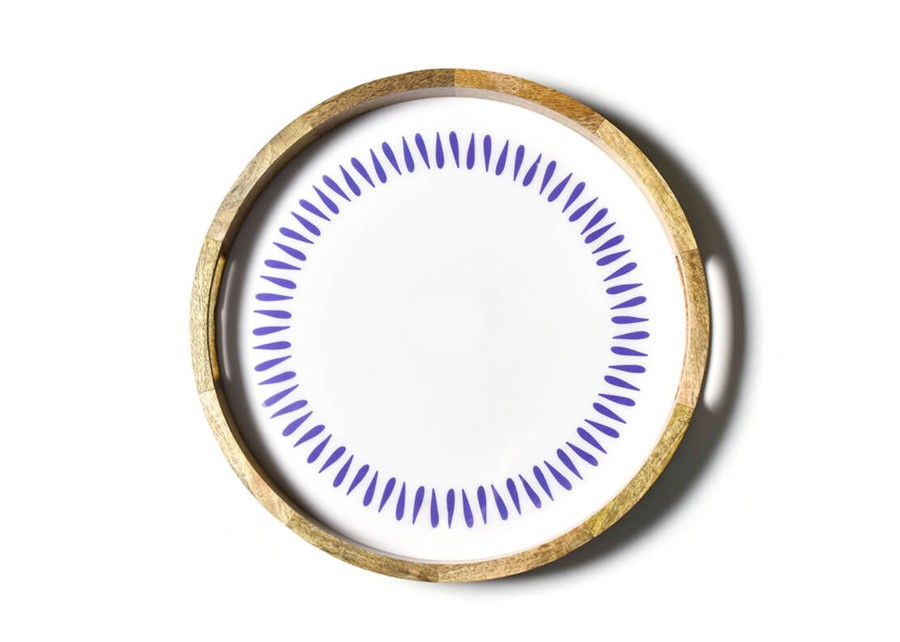 Build Your Own Board | Coton Colors by Laura Johnson Iris Blue Drop Mango Wood Round Handled Tray