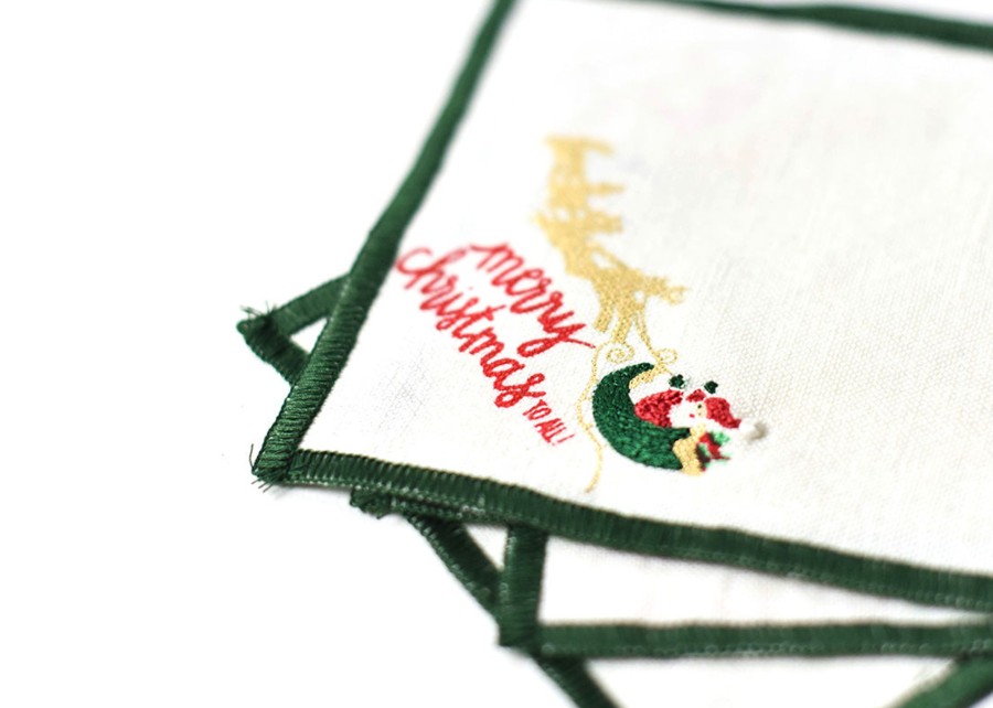 Cocktail Napkins | Coton Colors by Laura Johnson Flying Santa Cocktail Napkins, Set Of 4