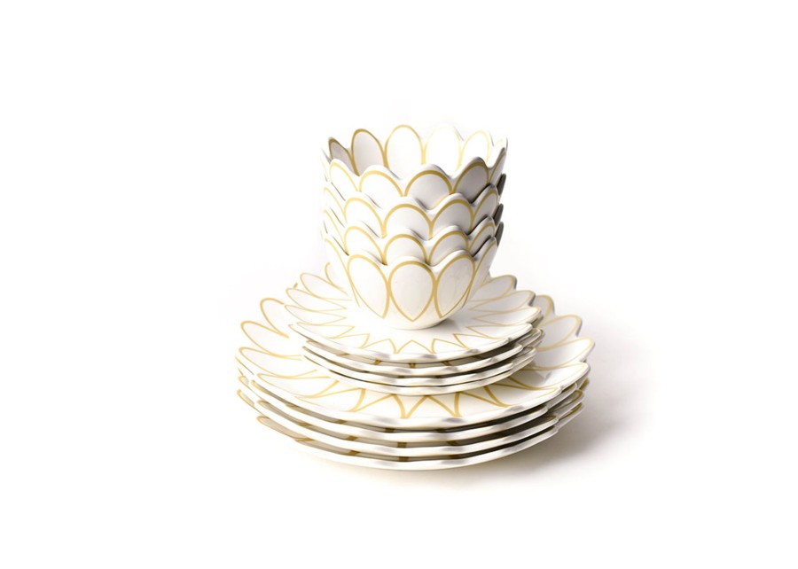 Sets | Coton Colors by Laura Johnson Deco Gold Scallop Dinnerware 12 Piece Set