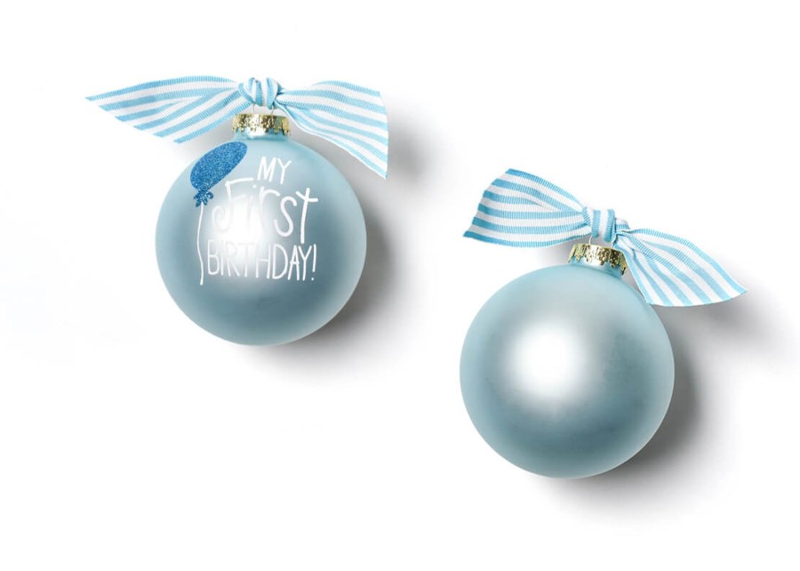 Babies & Children Ornaments | Coton Colors by Laura Johnson My First Birthday Boy Glass Ornament