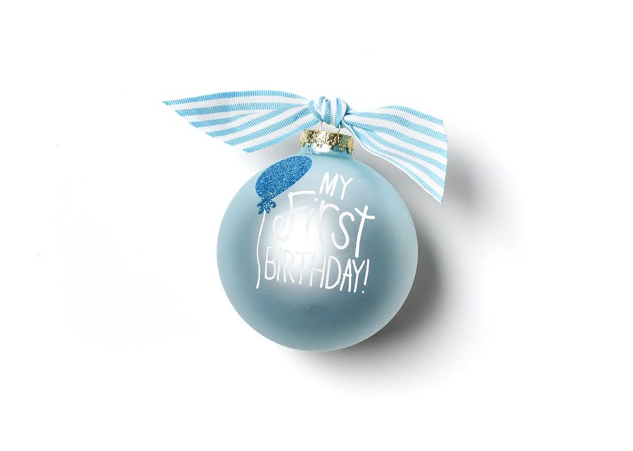 Babies & Children Ornaments | Coton Colors by Laura Johnson My First Birthday Boy Glass Ornament