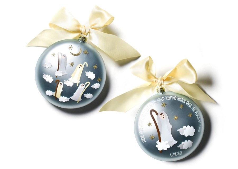 Religious Ornaments | Coton Colors by Laura Johnson Birth Of Christ - Luke 2:8 120Mm Glass Ornament