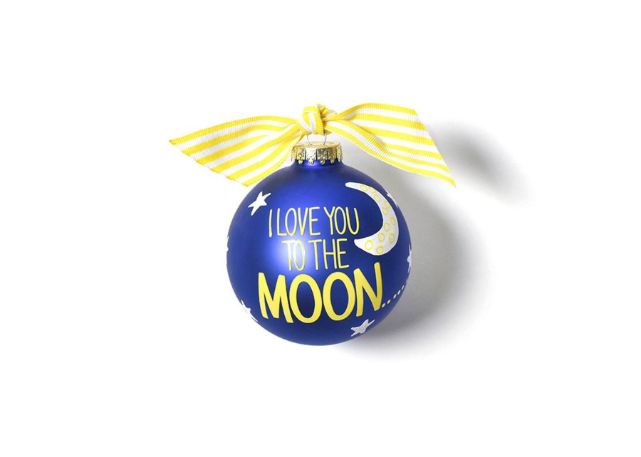 Babies & Children Ornaments | Coton Colors by Laura Johnson I Love You To The Moon And Back Glass Ornament