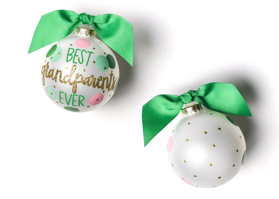 Family & Friends Ornaments | Coton Colors by Laura Johnson Best Grandparents Ever Glass Ornament