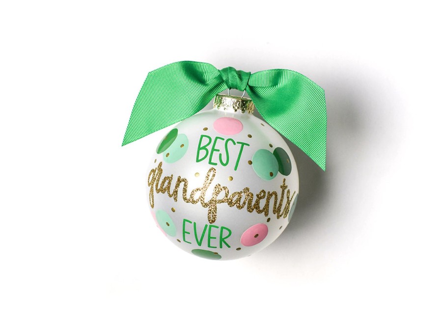 Family & Friends Ornaments | Coton Colors by Laura Johnson Best Grandparents Ever Glass Ornament