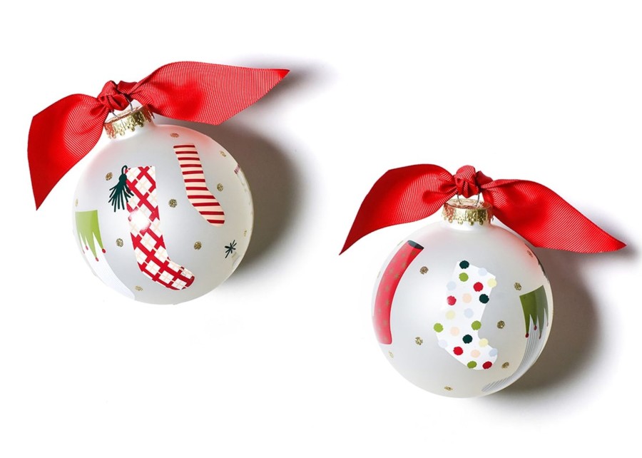 Holiday Ornaments | Coton Colors by Laura Johnson Stockings Glass Ornament