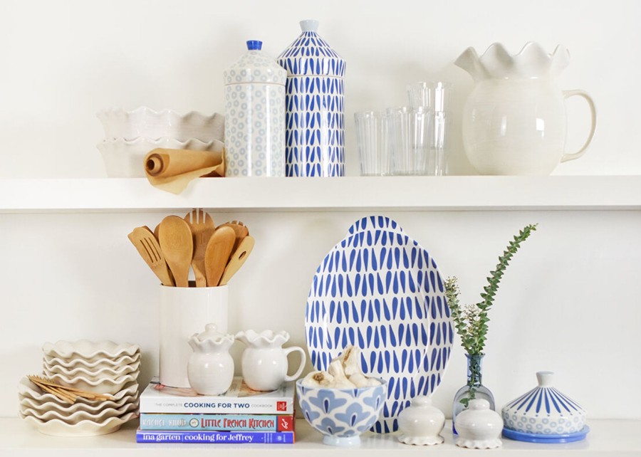 Shop All Home | Coton Colors by Laura Johnson Iris Blue Drop Large Round Canister