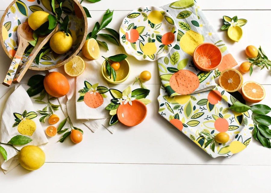 Shop All Serveware & Entertaining | Coton Colors by Laura Johnson Citrus Mango Wood Salad Server Set