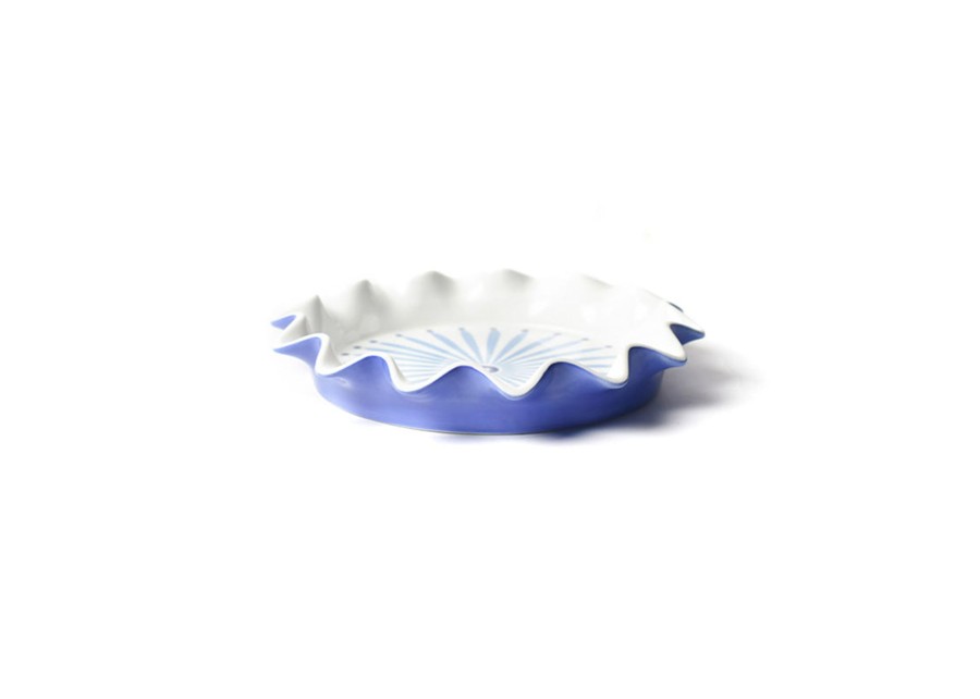 Cookware & Bakeware | Coton Colors by Laura Johnson Iris Blue Burst 8 Ruffle Pie Dish